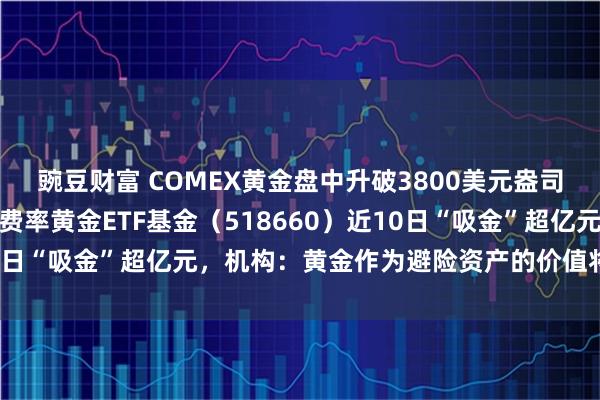 豌豆财富 COMEX黄金盘中升破3800美元盎司大关，全市场最低一档费率黄金ETF基金（518660）近10日“吸金”超亿元，机构：黄金作为避险资产的价值将持续提升